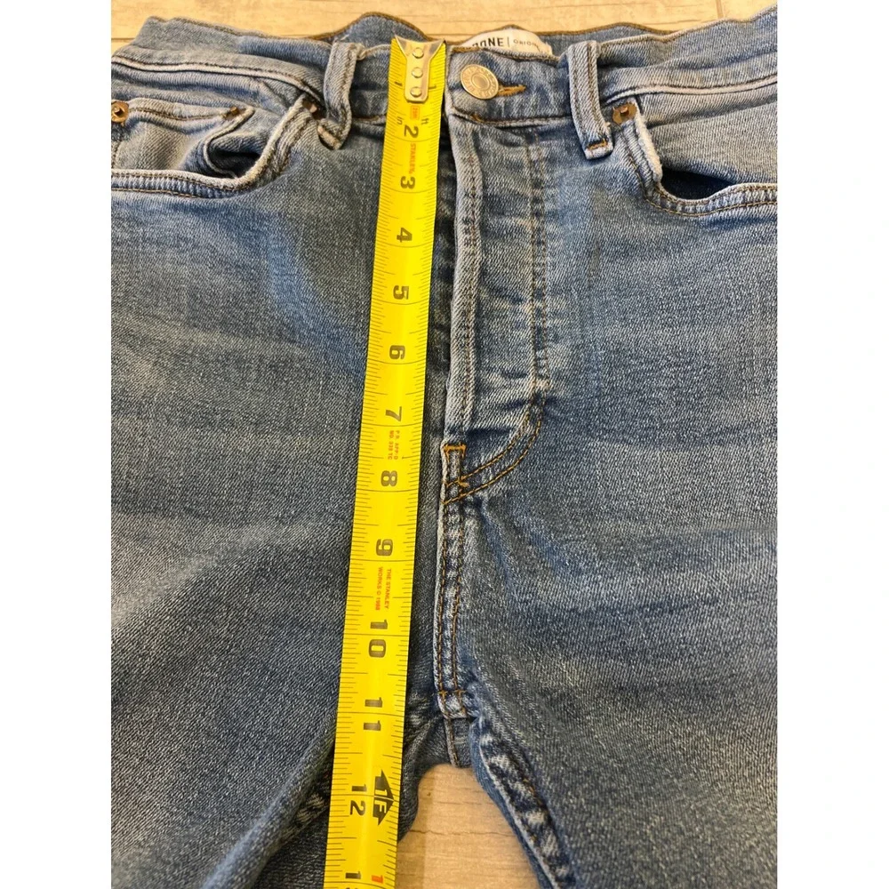 RE/DONE Originals High Rise Straight Leg‎ Button Fly Blue Jeans Size 28
